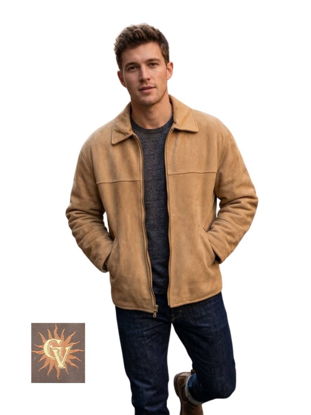 GV Italy Y2K Vintage 90s Men’s Suede Jacket